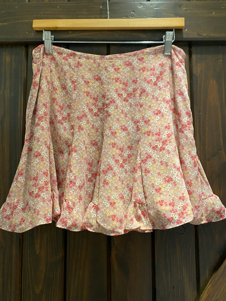 Pink Meadow Floral Mini Skirt