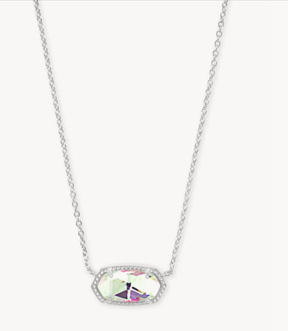 Kendra Scott Elisa Dichroic Glass Pendant in Gold & Silver