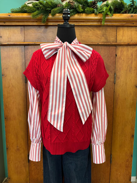 Wishlist Cable Knit Short Sleeve Sweater