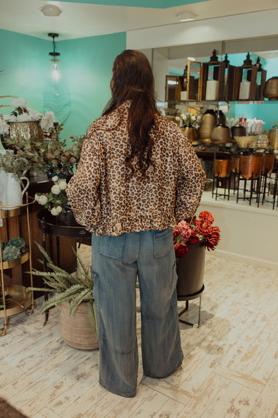 BiBi Ruffled Hem Leopard Print Top