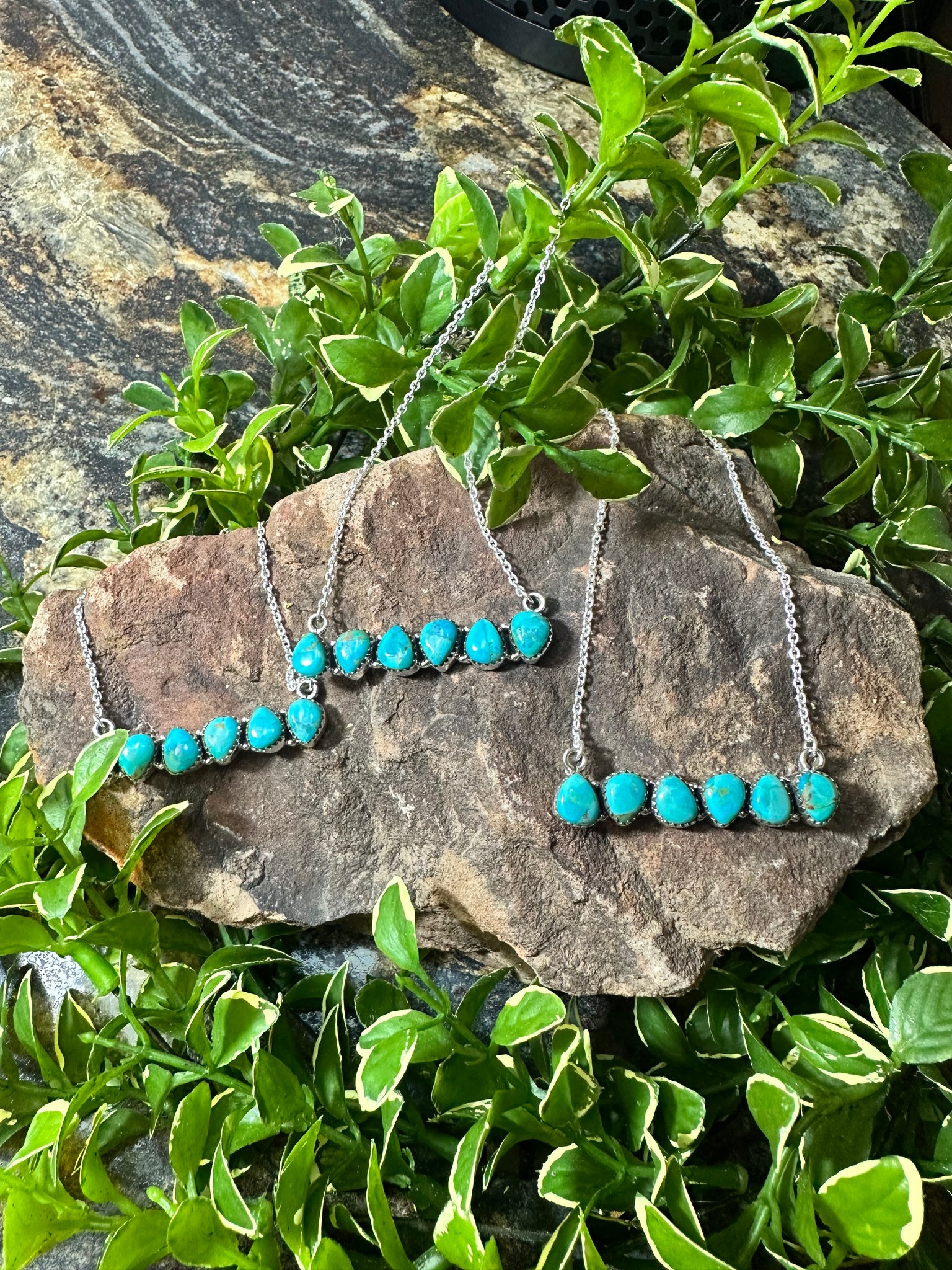 6 Stone Bar Necklace