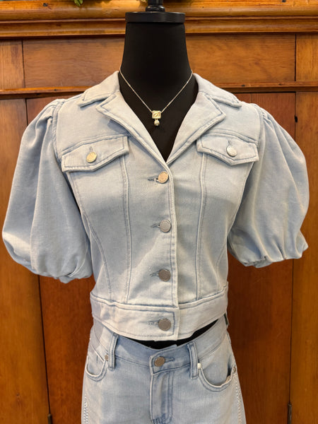 Liverpool Puff Sleeve Cropped Jacket