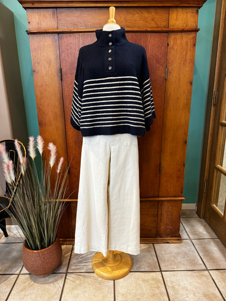 Mock Neck Stripe Sweater