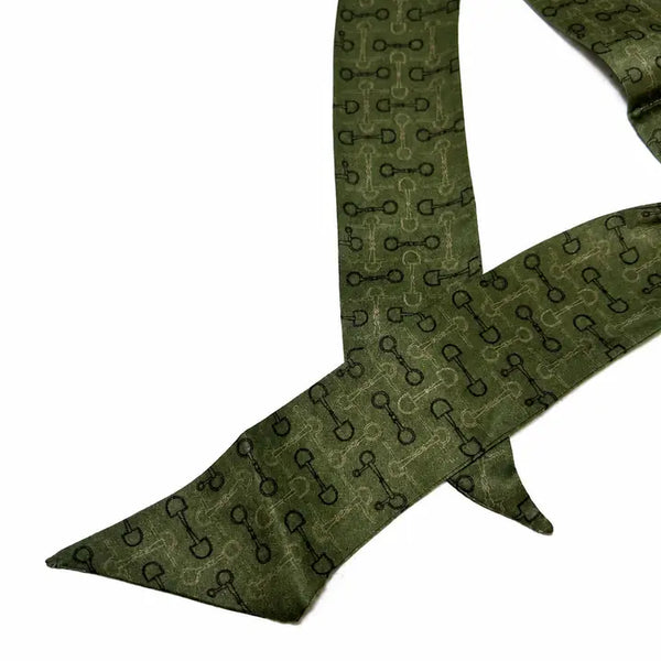Olive Green with Equestrian Bit Pattern