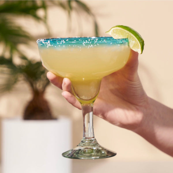Primavera Recycled Glass Margarita Glasses Set of 2
