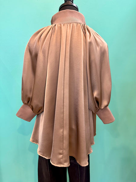 Glam Puff Sleeve Mock Neck Top