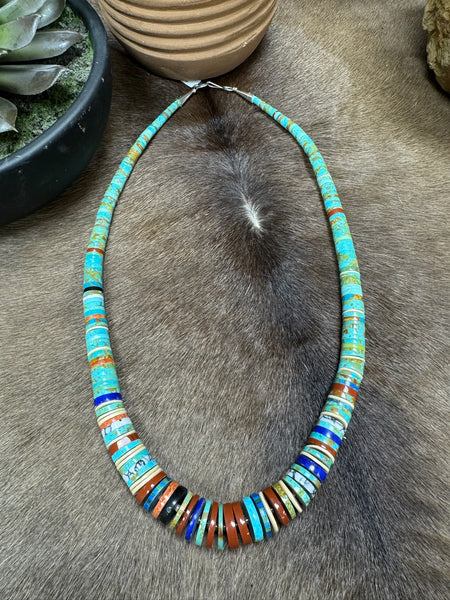 Santo Domingo Multi Color Necklace by Ronald Chavez