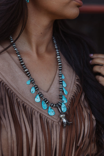 PBD Turquoise Pedal Blossom Necklace