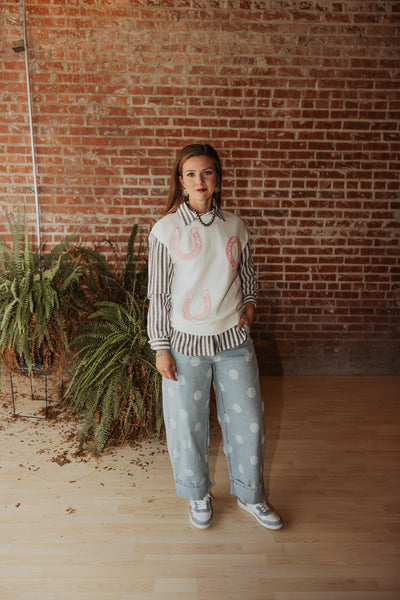 Western Horse Shoe Knit Sweater