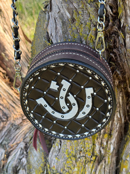 The Country Girl Coin Bag in Black Horse Shoe