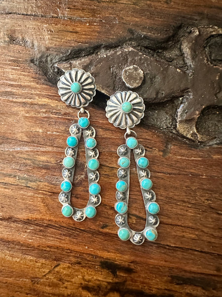 ALZ Mini Statement Post Turquoise Earring