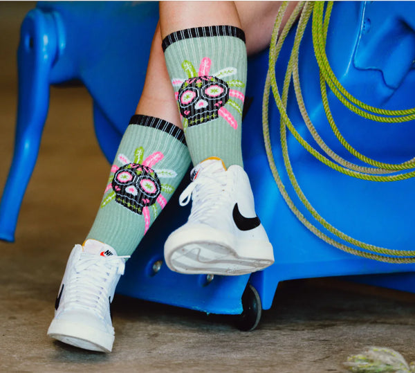 Lucky Chuck Don’t Walk in Fear Sage Socks