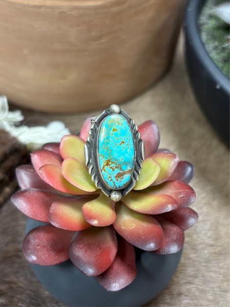 AZT Long Oval Turquoise Ring