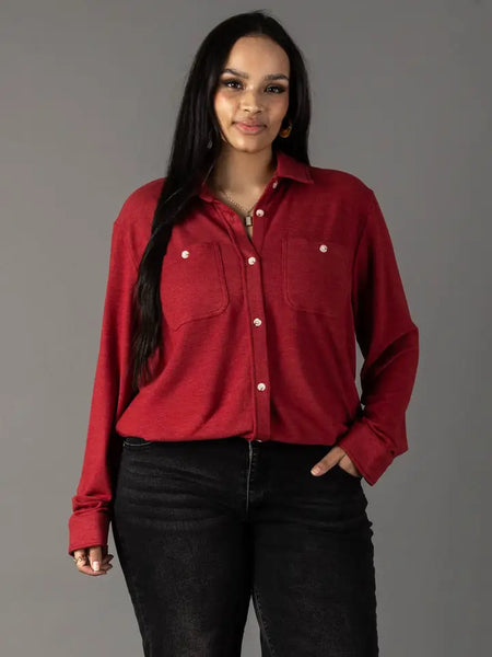 Super Soft Long Sleeve Button Up Top