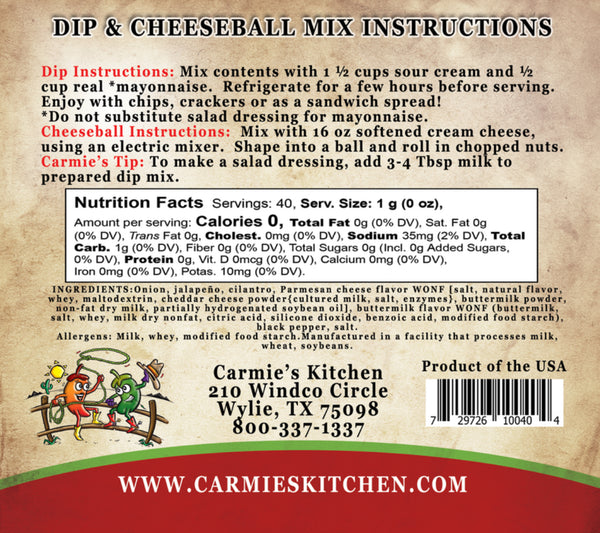 Jalapeño Ranch Dip and Cheeseball Mix