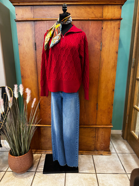 Half-Zip Chain Link Top