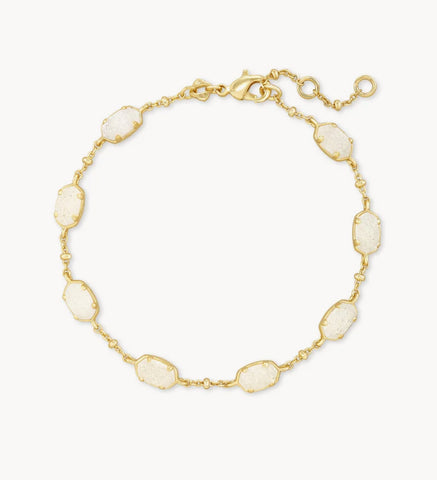 Kendra Scott Emilie Gold Link Chain Bracelet in Iridescent Drusy