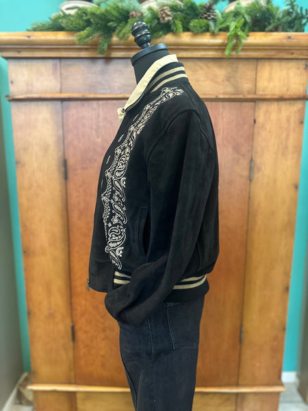 Western & Co Bandana Embroidered Bomber Jacket