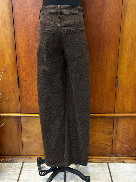 Kennedy Straight Jean in Abstract Animal Print