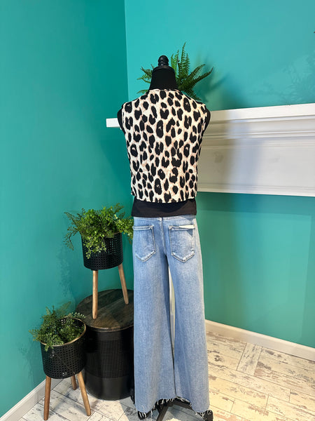 Leopard Sleeveless Tie Top