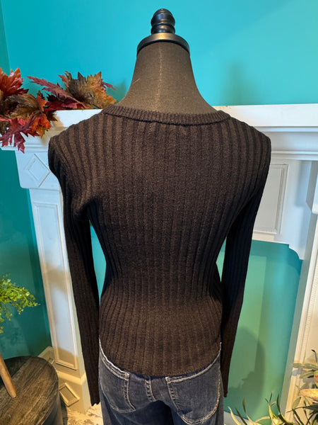 Active Basic Crewneck Ribbed Sweater