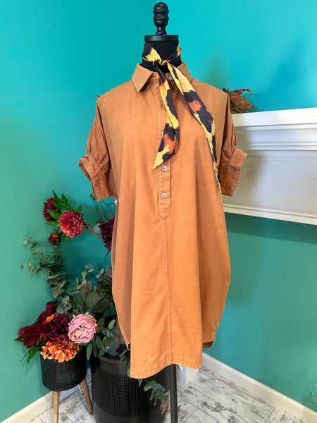 EE:Some Mineral Wash Mini Shirt Dress