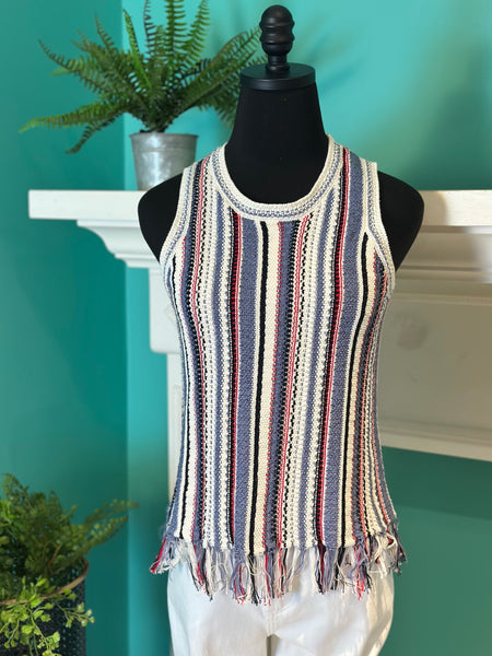 FDJ Vertical Stripe Cami Sweater