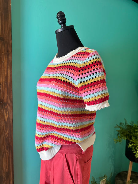 FDJ Crochet Tie Sweater