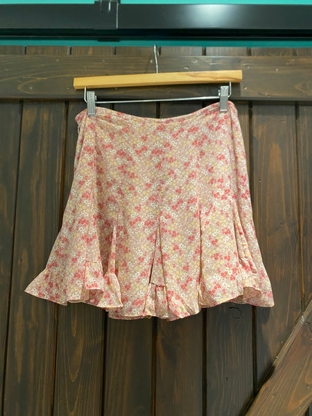 Pink Meadow Floral Mini Skirt