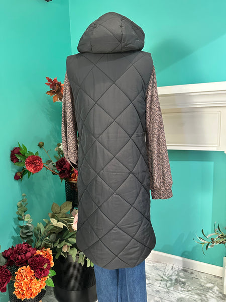 Mystree Quilted Puffer Hoodie Vest