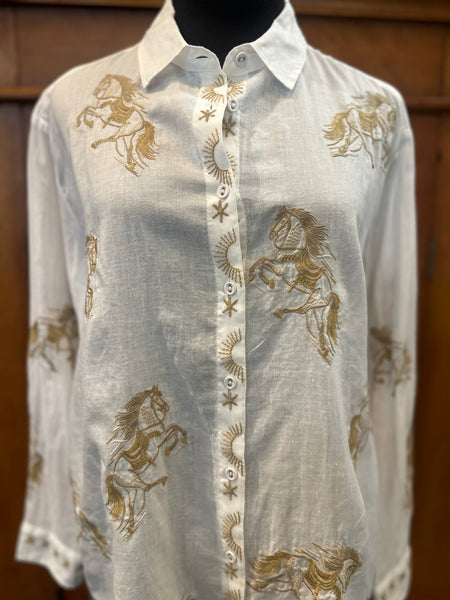 Johnny Was Oversized Cheval Shirt