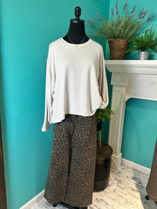 Umgee Leopard Wide Leg Pant