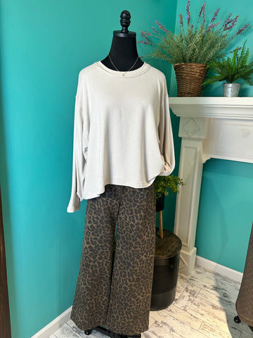 Umgee Leopard Wide Leg Pant