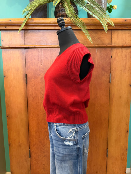 Cap Sleeves Knit Top