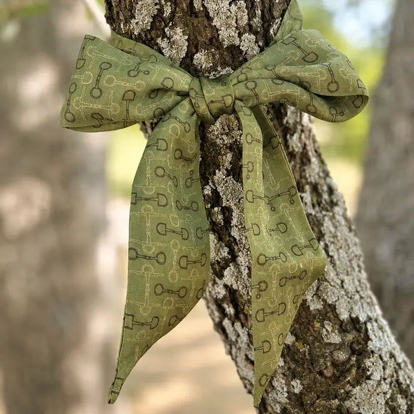 Olive Green with Equestrian Bit Pattern