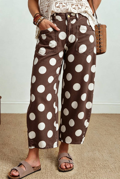 Polka Dot Ankle Length Jeans