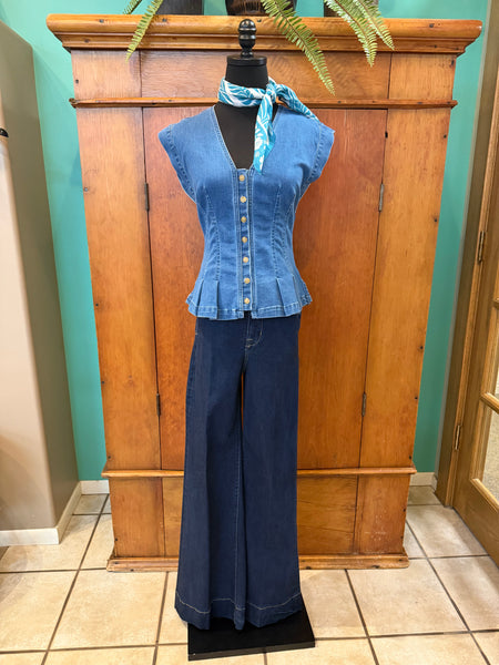 Peplum Button Front Vest