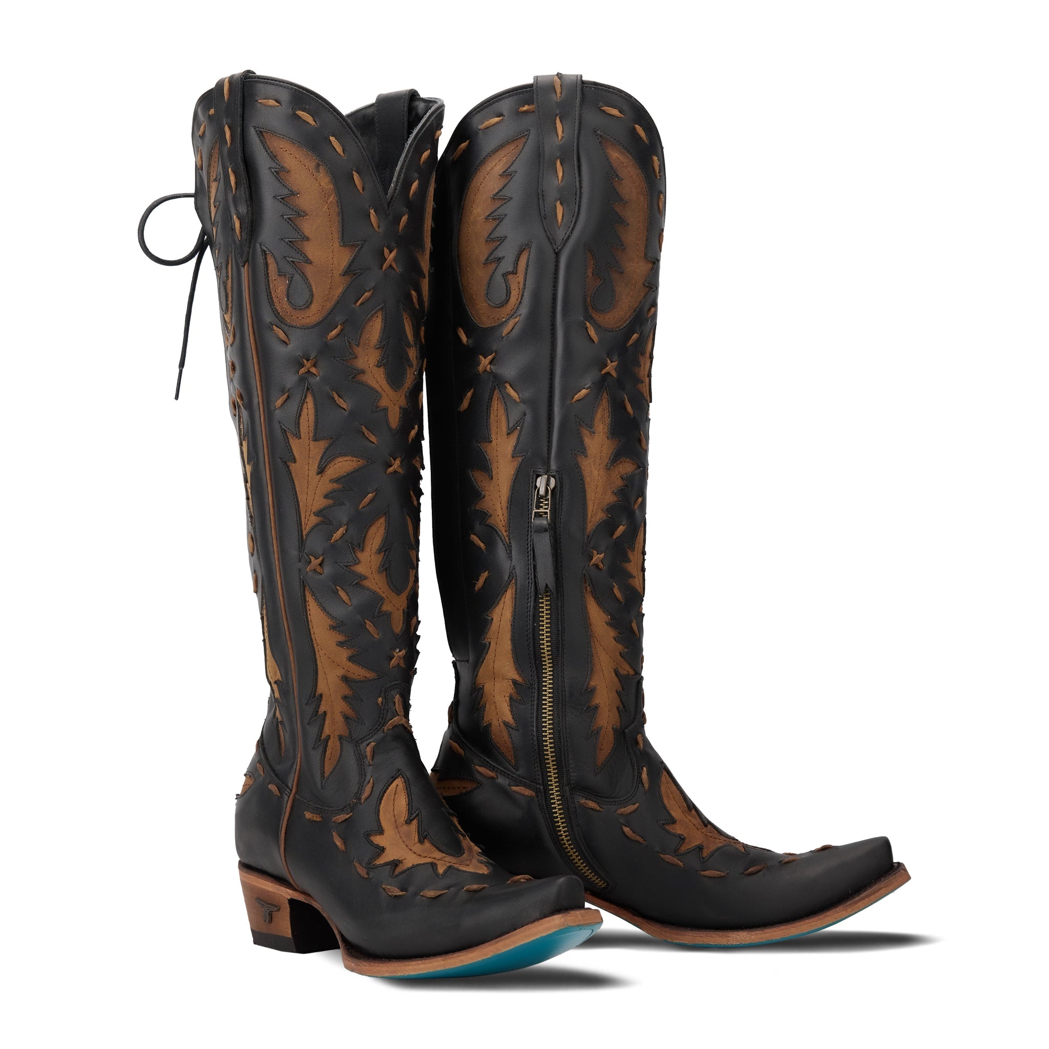 Lane Boots Riverie Jet Black & Burnt Caramel