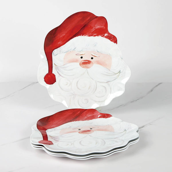 Santa Claus 9.5" Melamine Dinner Plates Set of 4