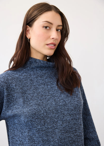 Boat Mockneck Knit Popover Top