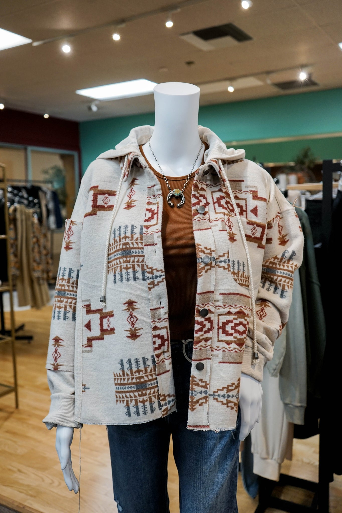 Aztec Hoodie Shacket