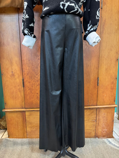 Lysse Hi Waist Faux Leather Wide Leg Pant