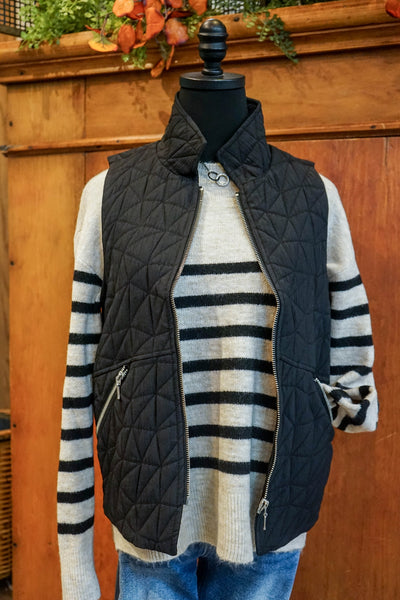 Kaleidoscope Quilted Zip Front Vest