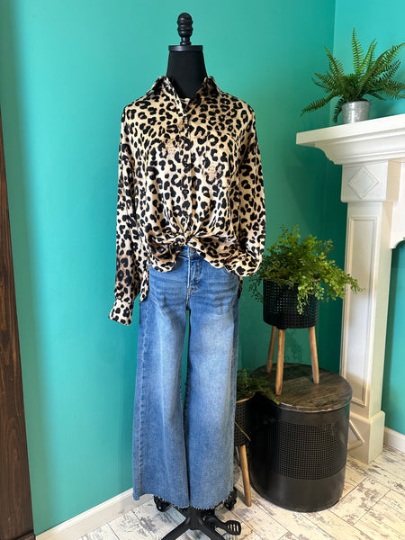 Leopard Button Down Shirt