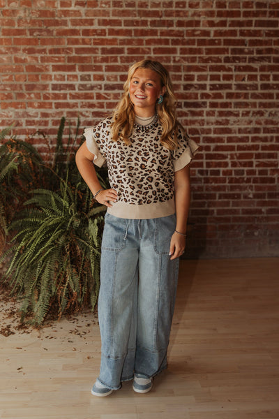 Drawstring Seam Denim Pants