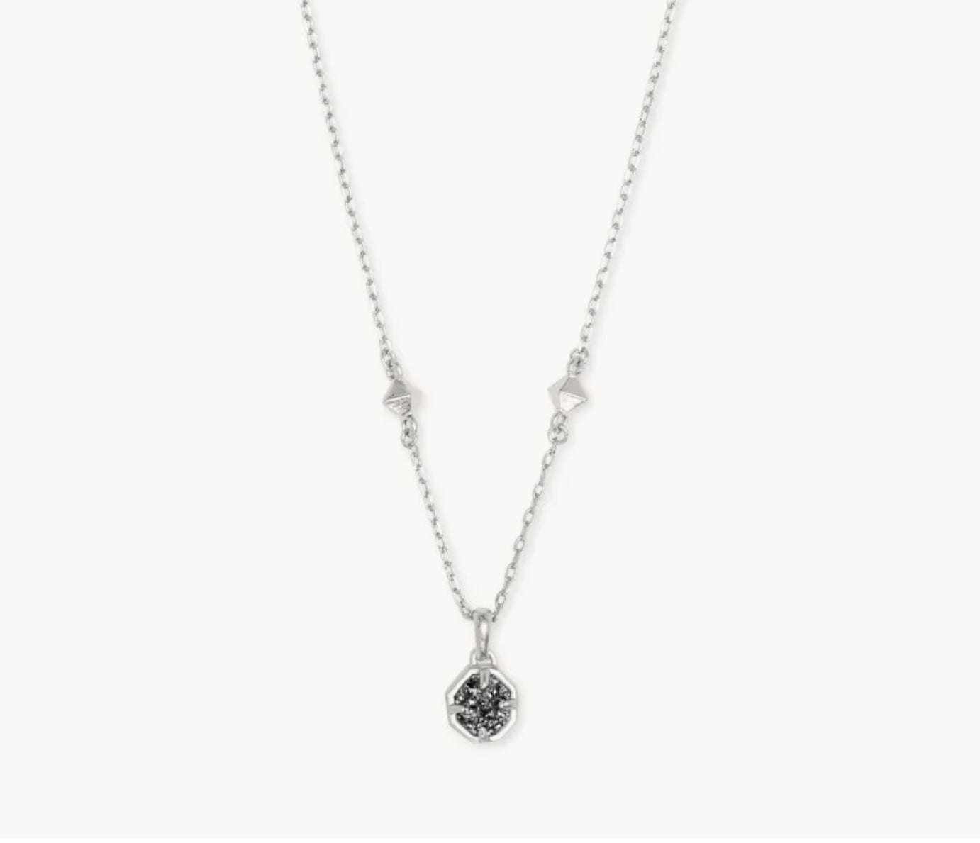 Kendra Scott Nola Short Pendant in Platinum Drusy