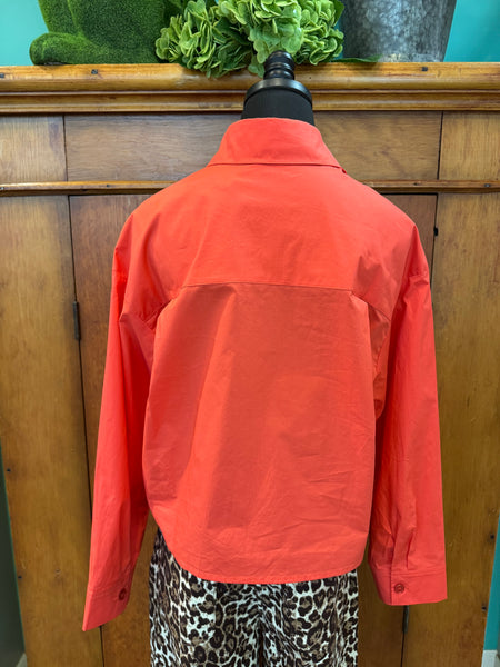 Esqualo Cropped Blouse w/Folded Cuff