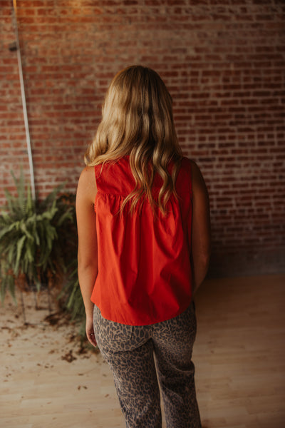 Ruffle Game Day Sleeveless Top