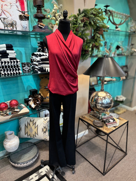 Joseph Ribkoff Sleeveless Pleated Front Top