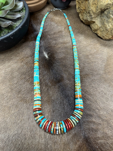 Santo Domingo Multi Color Necklace by Ronald Chavez